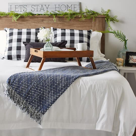 DII® Navy & White Textured Acrylic Throw